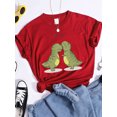 thumbnail image 3 of Hug Me Kawaii - Camiseta verde con diseño de dinosaurio pequeño para mujer, camisetas informales de verano, top corto de hip hop callejero, camiseta transpirable con personalidad, 3 of 5