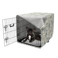 thumbnail image 5 of Sketch Dog Crate Cover, Leaf Silhouettes Doodle Style Scribbled Botany Motifs Drawn by Hand, Easy to Use Pet Kennel Cover Small Dogs Puppies Kittens, 7 Sizes, Dark Teal and Eggshell, by Ambesonne, 5 of 6