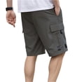 thumbnail image 4 of Homeyce Men's Flex Cargo Shorts Elastic Waistband Drawstring Short Military Outdoor Breathable Hiking Fishing Big and Tall Camo Cargo Short Multi Pocket Quick Dry Bottom,Gray 3XL, 4 of 5