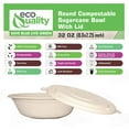 thumbnail image 7 of 32 oz Round Disposable Compostable Paper Bowls with Fiber Dome Lids - Heavy-Duty, Eco-Friendly Natural Bagasse Unbleached, Heat Resistant, 100% Biodegradable Salad Bowls Alternative to Plastic (100), 7 of 7