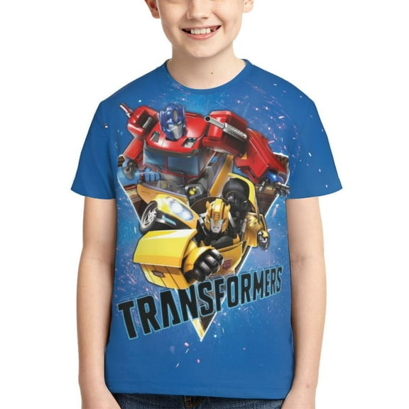 Boys Girls Transformers T-Shirts 3d Printed Novelty Short Sleeve Shirts Kids Youth Game Cartoon Tee Shirts Summer Tops