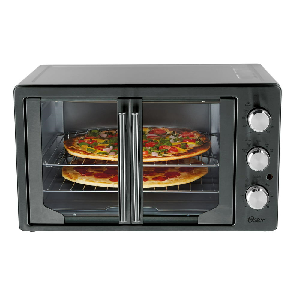 Oster French Door Convection Toaster Oven, Metallic & Charcoal