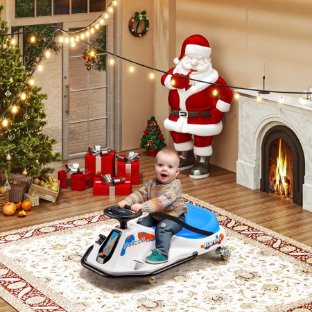 Richryce Kids Ride on Drift Car,Electric Drifting Go-Kart for Rider with 2 Speeds,Music for Ages 3 and Older,Blue
