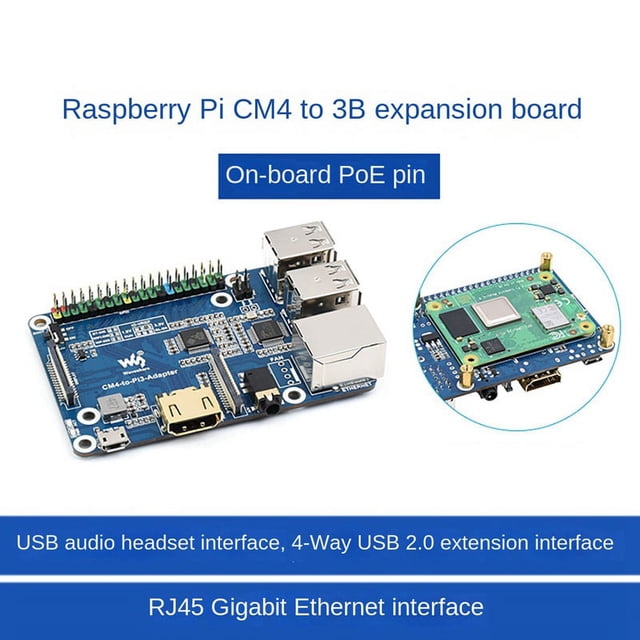 Placa de ExpansióN CM4 a 3B para 3 Modelo + la ExpansióN de la Placa Base Admite Acceso a la Serie CM4 Lite/EMMC