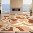 thumbnail image 2 of Design&I 3'x5' Washable Accent Rug Pet Friendly & Non-Slip Built-In Grip Terracotta Midcentury Freeform Shapes Asymmetrical Tone Mid Century for Bedroom, Walk-in Closet, 2 of 7