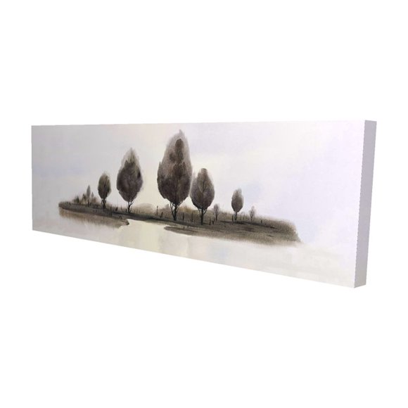 Abstract landscape of trees - 16"x48" canvas - Print on demand
