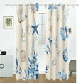 thumbnail image 2 of Beach Shell Print Blackout Curtains for Living Room Bedroom 55W x 72/84L Insulated Window Drapes 2 Panels, 2 of 6
