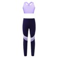 thumbnail image 3 of CHICTRY Girls Athletic Jogging Cycling Outfit Sports Bra Crop Top with Pants Yoga Gymnastics Suit Lavender 10, 3 of 5