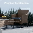 thumbnail image 6 of Hearth & Harbor Outdoor Furniture Set, 4 Piece Wicker Patio Chairs Set, Brown with Navy Cushions, 6 of 7