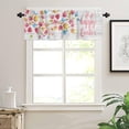 thumbnail image 3 of Window Curtains Valance Rod Pocket Curtain Drapery for Living Room Kitchen Bathroom, Easter Egg Peach Blossom, Soft&Washable Small Window Treatment Valances, Spring Wood Grain, 1 Panel, 54x18inch, 3 of 5