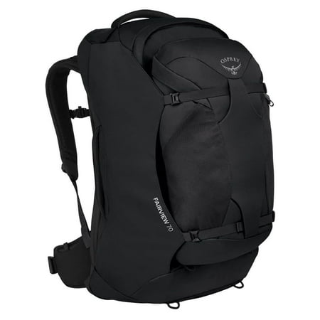 Osprey Fairview 70-Liter Capacity Travel Backpack for Women with External Gear Attachment Loops, Adjustable Harness and Attachable Daypack (Black)