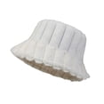 thumbnail image 1 of Women Faux Fur Bucket Hat Winter Warm Ribbed Fisherman Cap for Outdoor Activities, 1 of 6