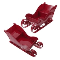 ELAYARD 2pcs Santa Claus Centerpiece Red PP Sleigh for Home Decor Holiday Season