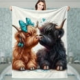 thumbnail image 2 of Vestiva Highland Cow Throw Blanket for Adults, 50x60 Inch Soft Flannel Printed Throws for Couch Sofa Bed, Farmhouse Decor Gifts for Women Men, 2 of 6