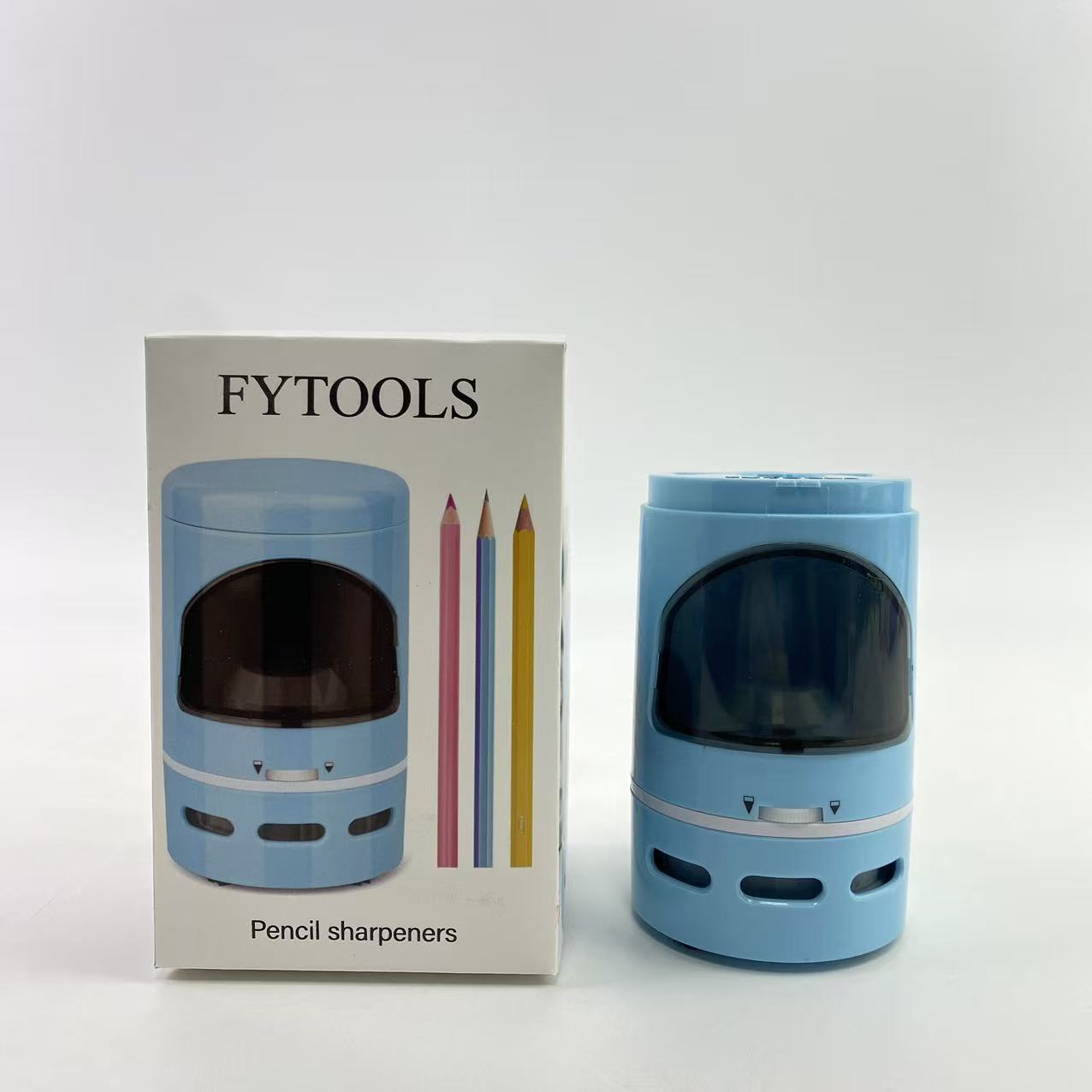 FYTOOLS Pencil sharpeners,Wireless Automatic Pencil Sharpenerfor 6.5-8mm Colored Pencils, BatteryOperated,Fast Sharpening,Blue