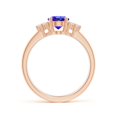 thumbnail image 2 of ANGARA Natural Solitaire Oval 1.25 ct Tanzanite and Diamond Promise Ring in 14K Rose Gold for Women (Size-8x6mm) | December Birthstone, Anniversary, Jewelry Gift for Women | Natural Tanzanite Ring, 2 of 9
