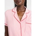 thumbnail image 5 of Joyspun Women’s Dreamy Soft Collection Notch Collar Knit Top and Boxer Shorts Pajama Set, Sizes XS-3X, 5 of 5