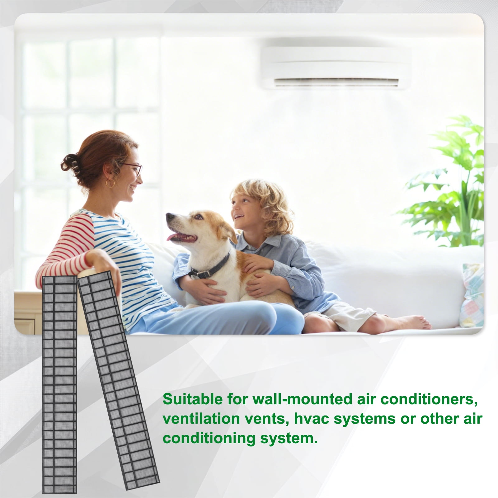 Uxcell Room Air Conditioner Filters Replacement (47" x 6.3") - Air Filter Replacement Parts Nylon Air Filter Screen Mesh Sheet for Home/Air Conditioning