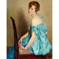 thumbnail image 2 of William Arber Brown Kirkpatrick 20x24 Black Ornate Framed Double Matted Museum Art Print Titled: Woman in Blue (circa 1910s), 2 of 5