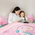 thumbnail image 4 of Castle Fairy Preppy Child Personalized Initial S Bedding Comforter Set 7 Pieces,Cartoon Marine Axolotl Full Bedding Set Lightweight,Cute Ocean Wildlife Fitted Sheet Flat Sheet,Lightweight Room Decor, 4 of 8