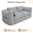 thumbnail image 3 of ANPOO 81.3" Boneless Loveseat Sofa Cloud Couch with Deep Seat, Modern Oversized Velvet Compressed Sofa Couch with 4 Pillows & Side Pockets, Upholstered Boneless Couches for Living Room, Gray, 3 of 10