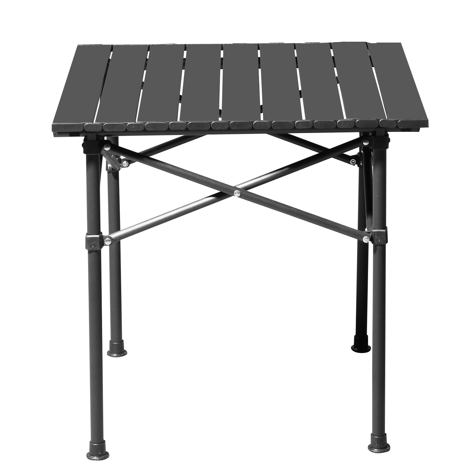 Portable Folding Camping Table for 2-4 Persons, Ultralight Collapsible Table Outdoor Camp Table for Travel Hiking Backyard BBQ Party, Black/20x20in