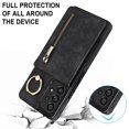 thumbnail image 5 of Nalacover for Samsung A32 5G, Wallet with RFID Credit Card Holder and Zipper Pocket,Drop Protection Flip Cover Ring Holder Kickstand with Double Magnetic Clasp for Samsung Galaxy A32 5G, Black, 5 of 12