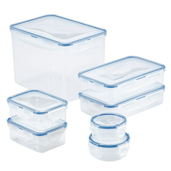 LocknLock Storage Food Storage Container Set, 14-Piece, Clear
