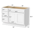 thumbnail image 4 of 54 in. W x 21 in. D x 32.5 in. H Bath Vanity Cabinet without Top in White, 4 of 5