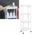 thumbnail image 1 of Bathroom Shelf, Slim Storage Cart, Freestanding Storage Rack Organizer Shelving Unit For Kitchen, Bathroom, Laundry, Narrow Places, White, 1 of 8