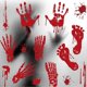thumbnail image 4 of 2 Rolls Halloween Blood Handprint Glass Sticker Window Decoration Blood Footprint Window Sticker, 4 of 4