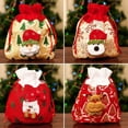 thumbnail image 4 of Saco navideño de Papá Noel para niños, bolsa de almacenamiento de dulces con estampado exquisito de Papá Noel, bolsa de dulces de Navidad de lino, 4 of 4