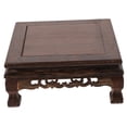 thumbnail image 5 of KAKOWELY Wooden Display Stand for Home Use Antique Shelf Sturdy Craft Pedestal Coffee Finish 12 x 12 x 28, 5 of 8