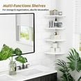 thumbnail image 3 of White Corner Floating Shelves for Wall Set of 4, Rounded Corner Shelves Wall Mounted for Kids Bedroom Books, Cute Wood Hanging Corner Shelf for Bathroom Decor, Living Room, Small Spaces, 3 of 7