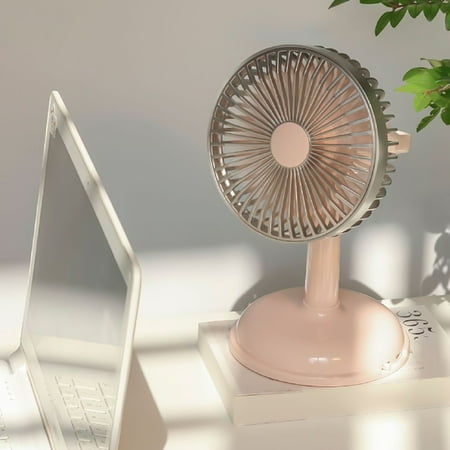 

Vxdvou USB Charging Portable Desktop Fan with Battery Retro Style Small Charging Fan for Office Quiet Mini Desk Fan with Turbine Blades