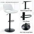 thumbnail image 4 of SUDICA Bar Stools Set of 2 White PU Leather Adjustable Swivel Counter Stools with Backrest, 4 of 7