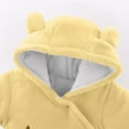 thumbnail image 5 of Baby Snowsuit Newborn Winter Hooded Romper Fleece Snowsuit Baby Jumpsuit Cartoon Bear Winter Coat for Girls and Boys Yellow 3-6 Months, 5 of 6