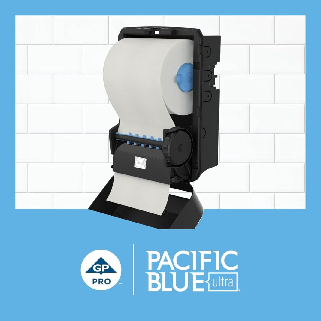 Pacific Blue Ultra 8” High-Capacity Recycled Paper Towel Roll by GP PRO (LZQP), White, 26490, 1150 Feet Per Roll, 6 Rolls Per Case