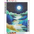 thumbnail image 2 of Juego de pintura de diamantes de paisaje, juego de arte de diamantes para adultos y niños, paisaje de pintura de diamantes de luz de luna abstracta (diamante redondo de 11.81 x 15.75 pulgadas, cielo d, 2 of 5