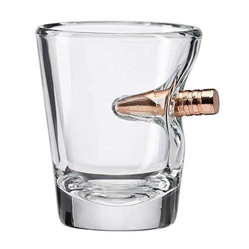 Vaso de shot BenShot con bala real .308 de 2 oz, hecho a mano en EE. UU.