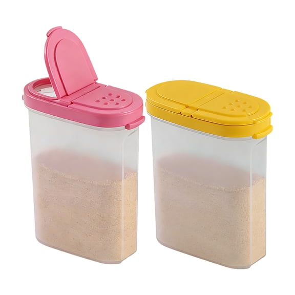 ACDANC 2Pcs Seasoning Containers,Large Capacity PP Salt and Pepper Shakers,Dual-Outlet Spice Shaker for Kitchen Cooking,RV,Camping,BBQ