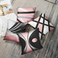thumbnail image 5 of Set of 4 Soft Pink Throw Pillow Covers Modern Abstract Black Grey Stripes Gray White Acrylic Bold Decorative Pillow Cases Home Decor Square 16x16 Inches Pillowcases, 5 of 6