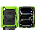 thumbnail image 2 of SaniMore for iPad Pro 11 2024 Case, 3 Layers Multi-Functional Cover with Pencil Holder Shoulder & Hand Strap 360° Rotatable Kickstand Shockproof Protective Shell, Green, 2 of 11