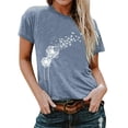 thumbnail image 1 of T-Shirt à Manches Courtes à Col Rond Imprimé pour Femmes, 1 of 5
