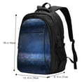 thumbnail image 5 of Balery Retro Blue Glitter Print USB Charging Backpack for Men and Women - Water-Resistant, Anti-Theft Laptop Backpack with USB Port for Travel, Work, School, and College, 5 of 7
