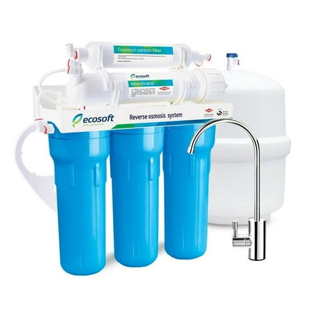 Ecosoft 5 Stage Reverse Osmosis Drinking Water Filter System And Under Sink Water Softener U S Designed Dow Filmtec