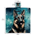 thumbnail image 2 of Shepherd Dog Large Canvas Picnic Blanket Waterproof Backing, Portable Foldable Beach Mat, Outdoor Camping Rug with Handles and Durable Material, Family Size 79" x 79" Gray Stripe Pattern, 2 of 6