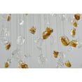 thumbnail image 3 of Living Design D22'' Flushed Brass Chandelier with Clear and Amber Glass Hanging Stones, 3 of 6