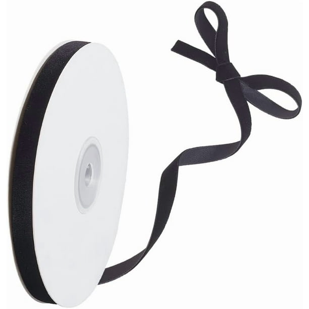 Cintas de terciopelo negras para accesorios de ropa, 10 mm (3/8 pulgadas), 9,14 m (10 yardas)/rollo