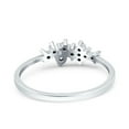 thumbnail image 3 of Simulated Cubic Zirconia Size-5 Cluster Eternity Band Engagement Wedding Ring 925 Sterling Silver, 3 of 7